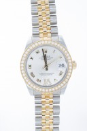 Pre-Owned 31mm Rolex Ladies Datejust in Steel and Gold with White Roman Dial